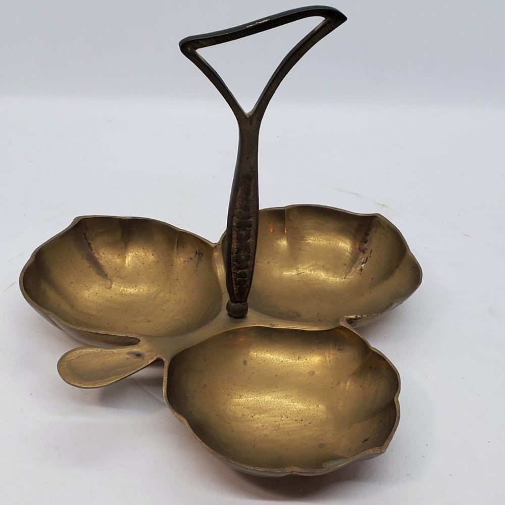 Rare Three-Section Brass, Metal /DISH
